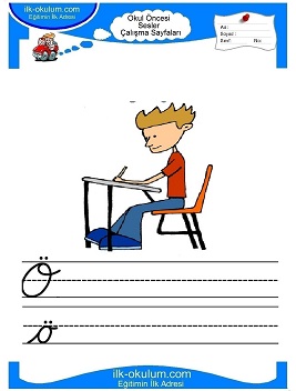 Çocuklar İçin ö Sesi Çalışma Sayfaları 